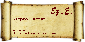 Szopkó Eszter névjegykártya