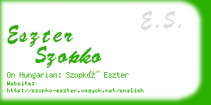 eszter szopko business card